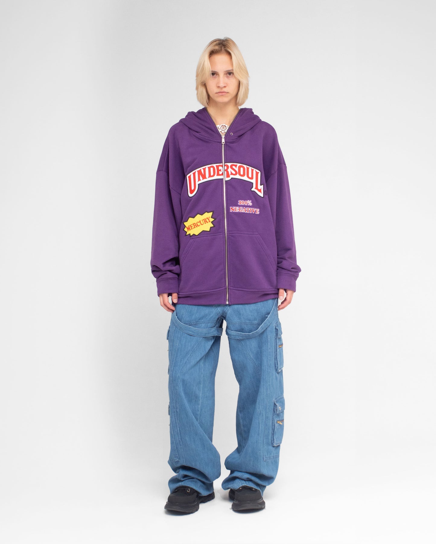 PURPLE «UNDERWOOD» FULL ZIP HOODIE