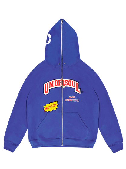 BLUE «UNDERWOOD» FULL ZIP HOODIE