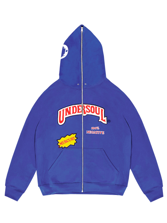 BLUE «UNDERWOOD» FULL ZIP HOODIE