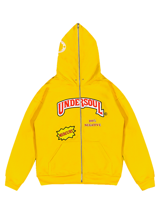 YELLOW «UNDERWOOD» FULL ZIP HOODIE