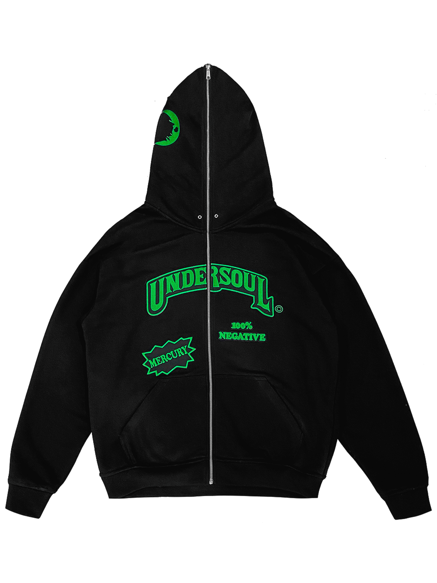 GREEN «UNDERWOOD» FULL ZIP HOODIE