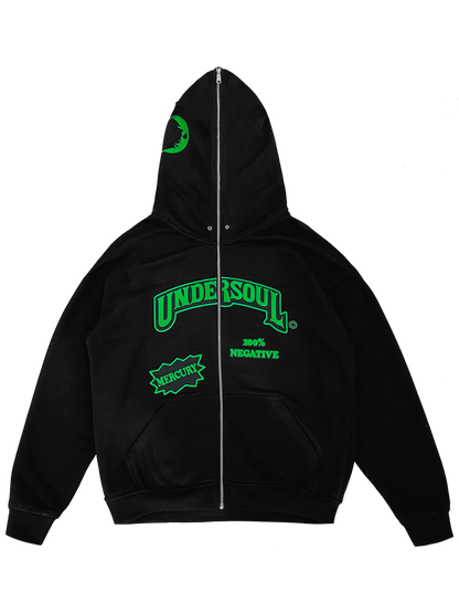 GREEN «UNDERWOOD» FULL ZIP HOODIE