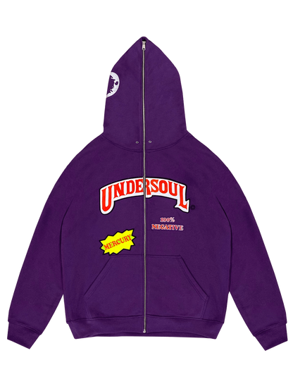 PURPLE «UNDERWOOD» FULL ZIP HOODIE