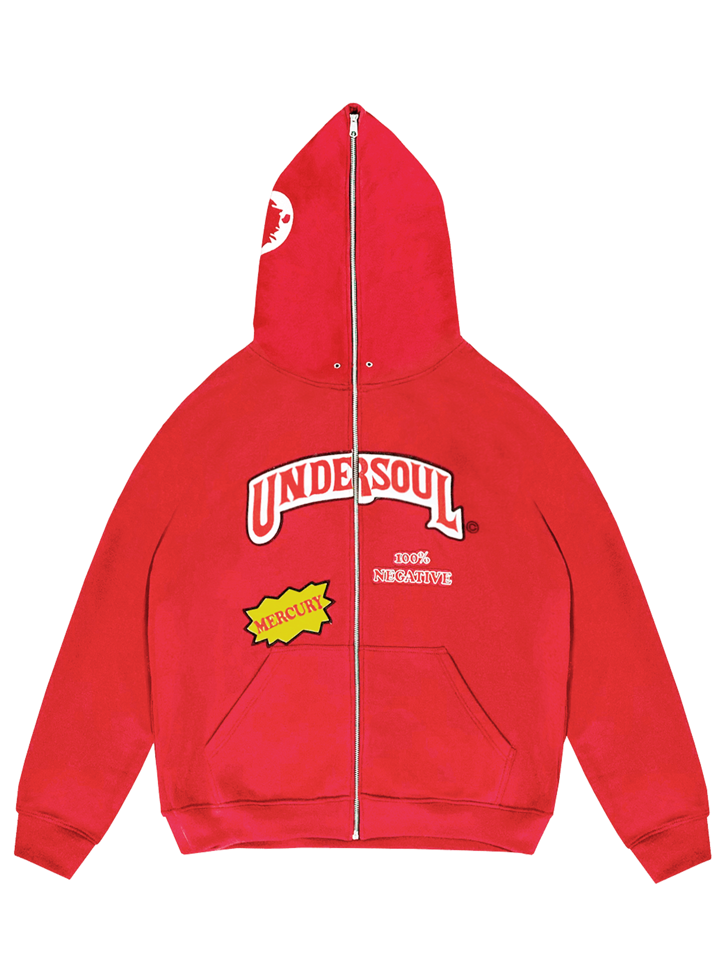 RED «UNDERWOOD» FULL ZIP HOODIE