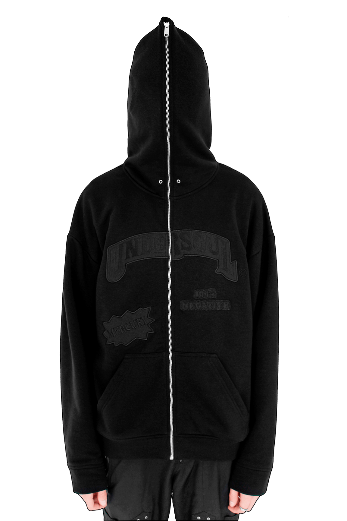 TOTAL BLACK «UNDERWOOD» FULL ZIP HOODIE