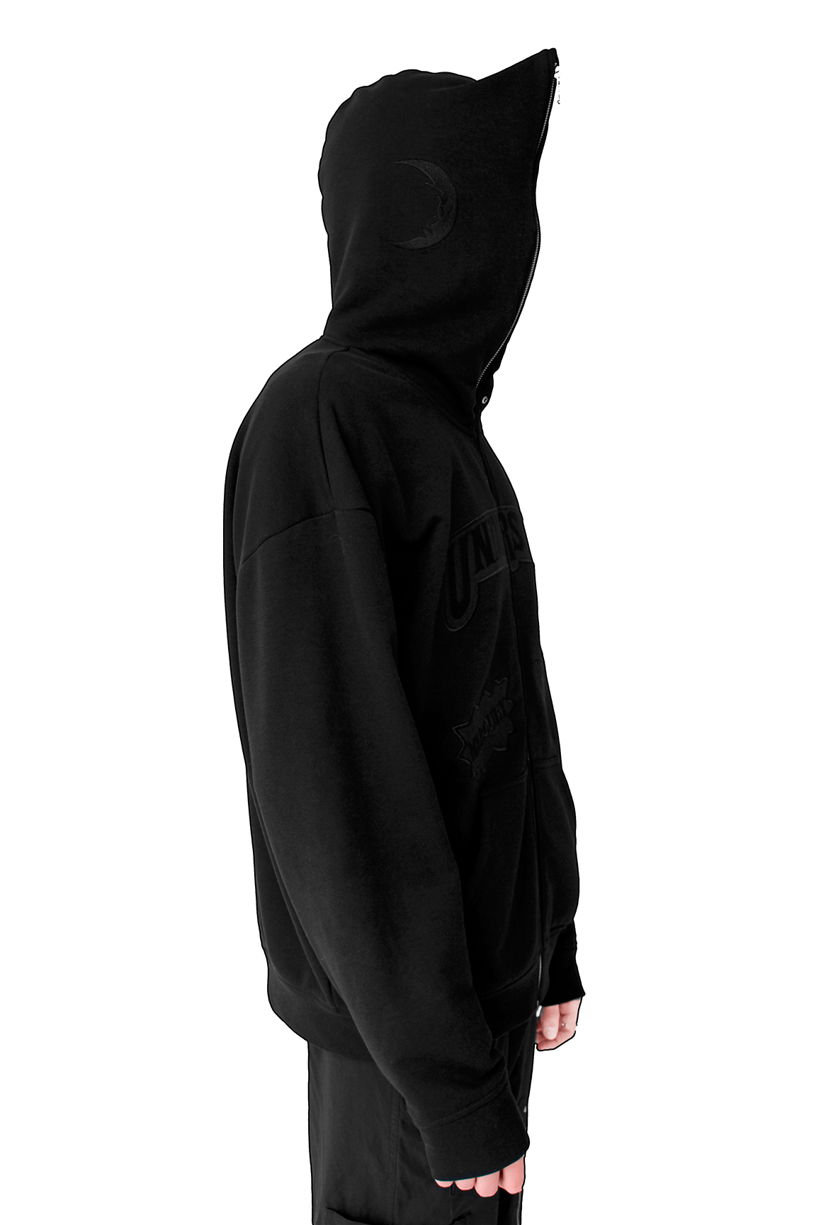 TOTAL BLACK «UNDERWOOD» FULL ZIP HOODIE