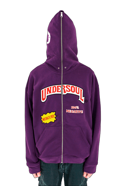 PURPLE «UNDERWOOD» FULL ZIP HOODIE