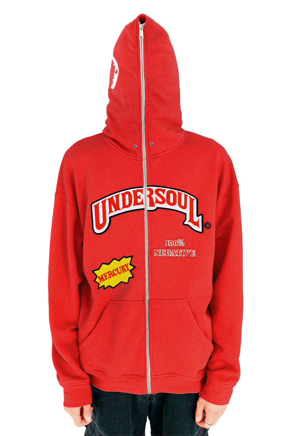 RED «UNDERWOOD» FULL ZIP HOODIE